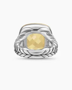 Albion® Ring Sterling Silver with 18K Yellow Gold and Champagne Citrine, 15mm