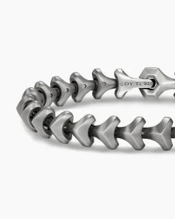 Armory® Link Bracelet Anthracite Titanium with Sterling Silver, 9.5mm