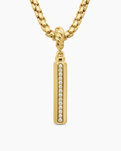 Barrel Amulet 18K Yellow Gold with Diamonds, 20mm