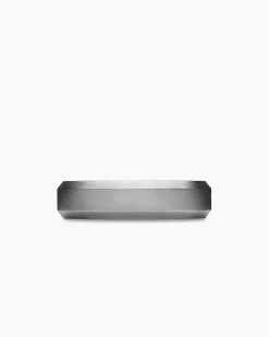 Beveled Band Ring Grey Titanium, 6mm