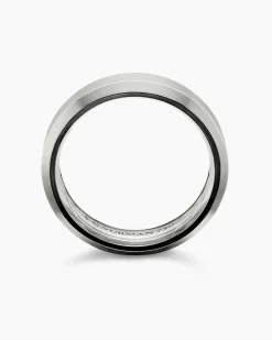Beveled Band Ring 18K White Gold, 6mm
