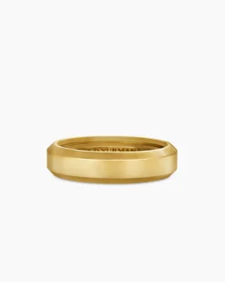 Beveled Band Ring 18K Yellow Gold, 6mm