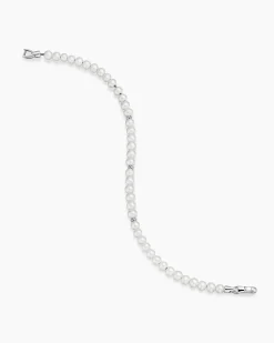 Bijoux Spiritual Beads Bracelet Pearls and Sterling Silver, 4mm