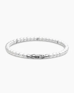 Bijoux Spiritual Beads Bracelet Pearls and Sterling Silver, 4mm