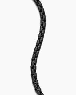 Box Chain Bracelet Darkened Stainless Steel, 5mm