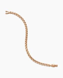 Box Chain Bracelet 18K Rose Gold, 5mm