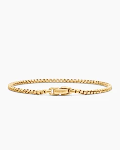 Box Chain Bracelet 18K Yellow Gold, 2.7mm