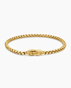 Box Chain Bracelet 18K Yellow Gold, 3.4mm