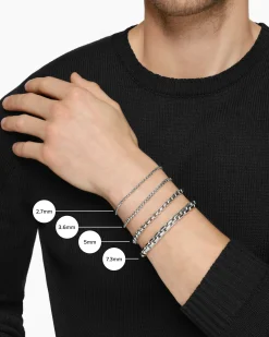 Box Chain Bracelet Sterling Silver, 3.6mm
