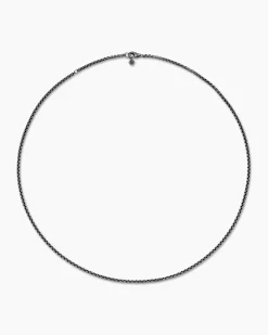 Box Chain Necklace Darkened Sterling Silver, 2.7mm
