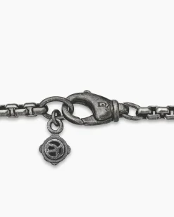 Box Chain Necklace Darkened Sterling Silver, 2.7mm