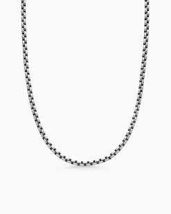 Box Chain Necklace Grey Titanium, 3.6mm