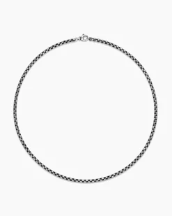 Box Chain Necklace Grey Titanium, 3.6mm