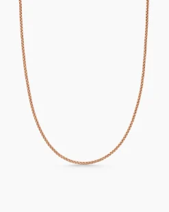 Box Chain Necklace 18K Rose Gold, 1.7mm