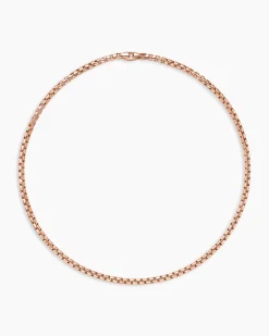 Box Chain Necklace 18K Rose Gold, 5mm