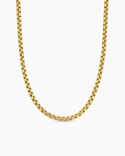 Box Chain Necklace 18K Yellow Gold, 5mm