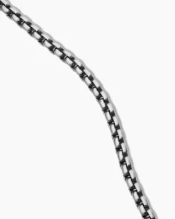 Box Chain Necklace Sterling Silver with 14K Yellow Gold Accent, 1.7mm