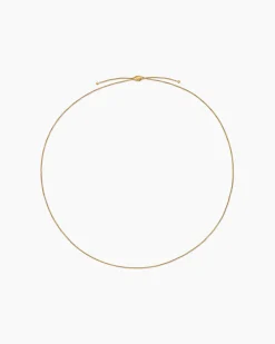 Box Chain Slider Necklace 18K Yellow Gold, 1.7mm