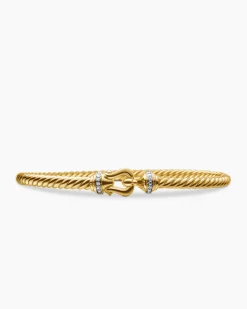Buckle Cablespira® Bracelet 18K Yellow Gold with Diamonds, 3.5mm