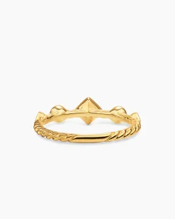 Cable Band Ring 18K Yellow Gold with Diamonds, 1.7mm
