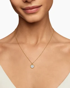 Cable Collectibles® Pavé Plate Necklace 18K Yellow Gold with Diamonds, 11mm