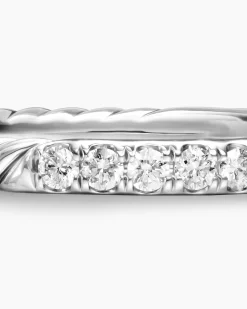 Cable Collectibles® Stack Ring Sterling Silver with Diamonds, 2mm