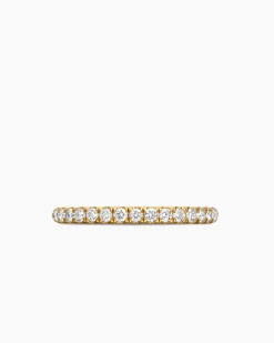 Cable Collectibles® Stack Ring 18K Yellow Gold with Diamonds, 2mm