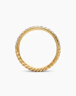 Cable Collectibles® Stack Ring 18K Yellow Gold with Diamonds, 2mm