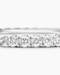 Cable Collectibles® Stack Ring 18K White Gold with Diamonds, 2mm