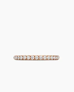 Cable Collectibles® Stack Ring 18K Rose Gold with Diamonds, 2mm