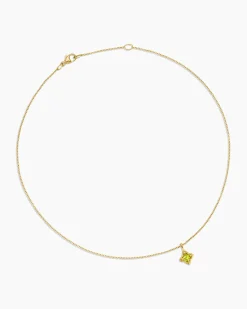 Cable Collectibles® Teen Quad Necklace 18K Yellow Gold with Peridot