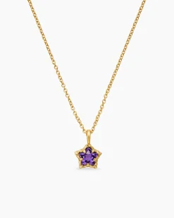 Cable Collectibles® Teen Star Necklace 18K Yellow Gold with Amethyst