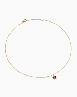 Cable Collectibles® Teen Star Necklace 18K Yellow Gold with Amethyst