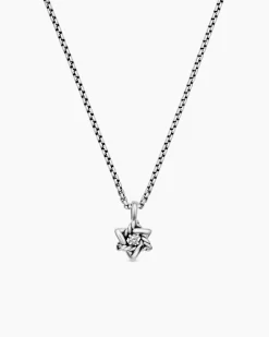 Cable Collectibles® Teen Star of David Necklace Sterling Silver with Center Diamond