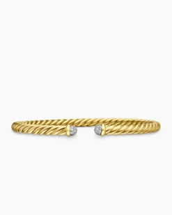 Cablespira® Flex Bracelet 18K Yellow Gold with Diamonds, 4mm