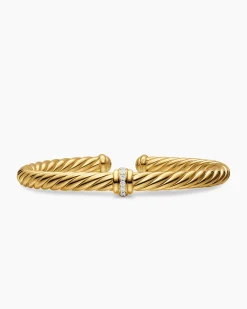Cablespira® Flex Center Station Bracelet 18K Yellow Gold with Diamonds, 6mm