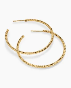 Cablespira® Hoop Earrings 18K Yellow Gold, 42.3mm