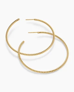 Cablespira® Hoop Earrings 18K Yellow Gold, 55mm