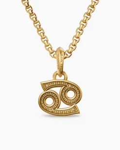 Cancer Amulet 18K Yellow Gold with Diamonds, 17mm