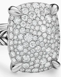 Chatelaine® Elongated Ring Sterling Silver with Diamonds, 19mm