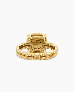 Chatelaine® Pavé Bezel Ring 18K Yellow Gold with Champagne Citrine and Diamonds, 9mm