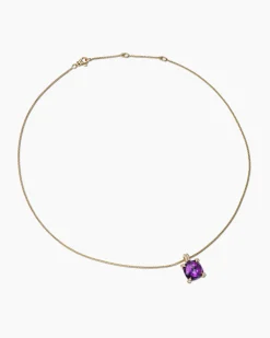 Chatelaine® Pendant Necklace 18K Yellow Gold with Amethyst and Diamonds, 11mm