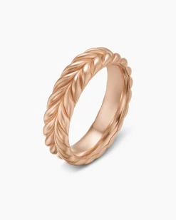 Chevron Band Ring 18K Rose Gold, 6.2mm