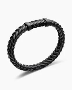 Chevron Bracelet Black Rubber with Black Titanium, 9mm