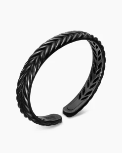 Chevron Flex Bracelet Black Titanium, 10mm