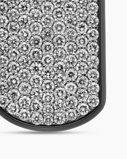 Chevron Tag Black Titanium with Diamonds, 35mm