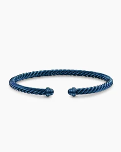 Classic Cable Bracelet Navy Aluminum, 4mm
