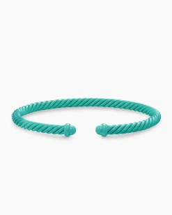 Classic Cable Bracelet Turquoise Aluminum, 4mm