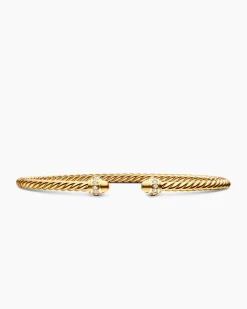 Classic Cablespira® Bracelet 18K Yellow Gold with Diamonds, 3mm