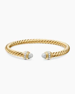 Classic Cablespira® Bracelet 18K Yellow Gold with Diamonds, 5mm